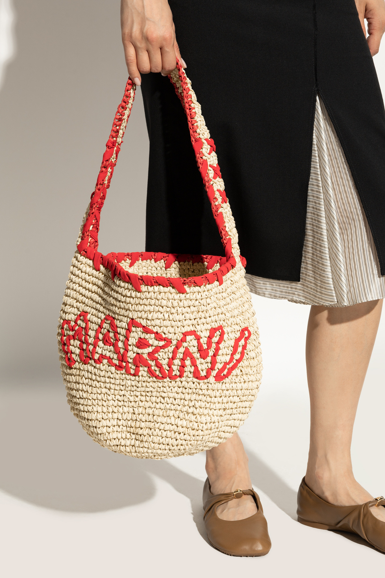 シューズ・サンダルその他 MARNI SHOULDER BAGS Light pink, white e grey leather Trunkaroo medium shoulder